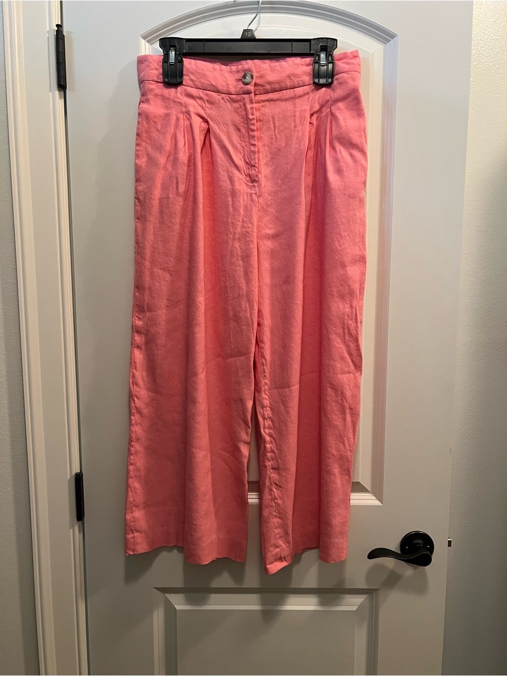 ANTONIO MELANI Coral Linen-Blend Wide Leg Pants